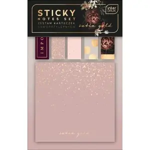 Self-adhesive note set INTERDRUK Satin Gold mix — assorted sticky notes pack