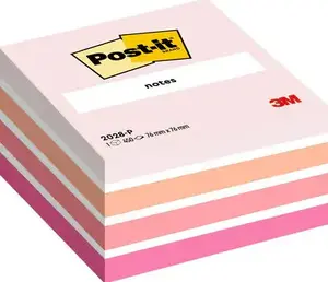 Note paper pads Post-IT 2028-P square 76×76 mm, orange/pink/white, 450 sheets