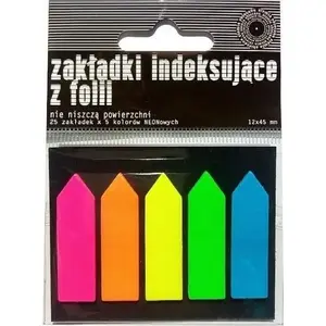 Indexing Tabs Ziemia Obiecana PET neon — adhesive page markers, reusable, bright neon colors