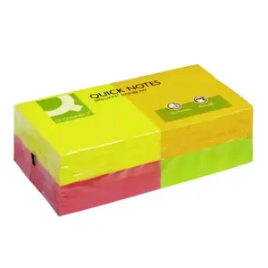 Note paper pad Q-Connect KF10508 — rectangular 76×152 mm, 80 sheets, assorted colours