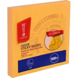 Self-adhesive note pad MemoBe 75×75 mm, 100 sheets, neon