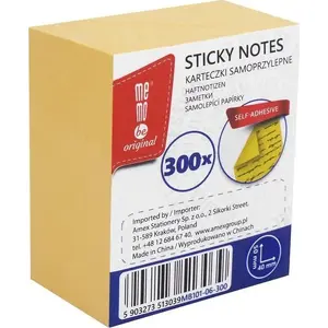 Self-adhesive note pads MemoBe 40 x 50 mm, 300 sheets, yellow