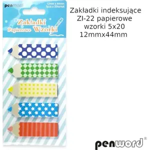Paper index tabs Polsirhurt ZI-22 — patterned adhesive page markers, pack
