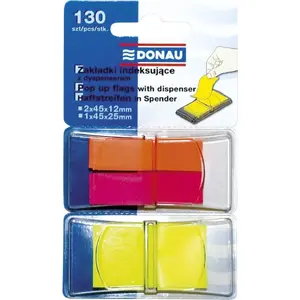 Индексные закладки Donau из PP — 2×12×45 мм и 1×25×45 мм, самоклеящиеся