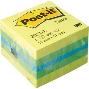 Līmlapiņas Post-IT 51×51 mm 2051L citronu dzeltenas, 400 gab.