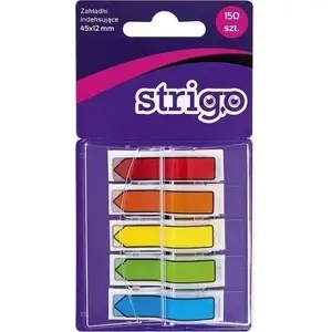 Index tabs Strigo 45×12 mm, 5 colors, adhesive page markers