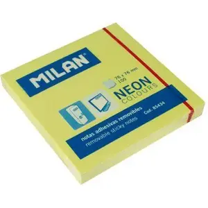 Sticky Notes Milan 75×75 mm yellow — pack of neon square adhesive notes