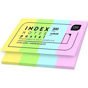 Index Tabs INTERDRUK Pastel 200 pcs — adhesive page markers for organizing documents