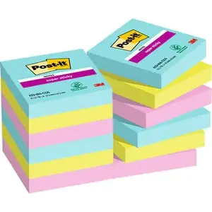 Self-adhesive note paper Post-It 3M 622-12SS-COS, square 47.6×47.6 mm, 90 sheets, blue/green/pink