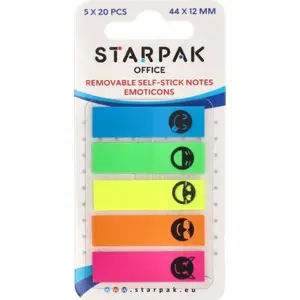 Staples pack STARPAK ZAKLADKA IND 44x12 mm, 20‑sheet capacity, 5 colours, 24/1008 pcs