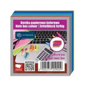 Interdruk colored note cube 85×85×70 mm, unglued — INTERDRUK 203802