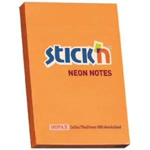Sticky Notes Stickn 76×51 mm Neon self-adhesive pads, pack model 21160