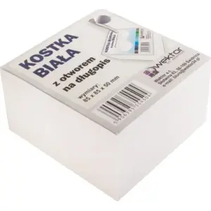 Wektor glued white wooden cube 85×85 mm 50 mm height with pen hole