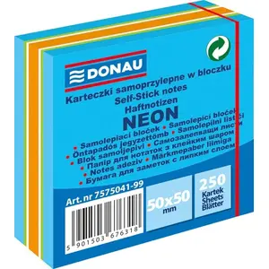 Adhesive Notes Donau 50 x 50 mm, pack 1 x 250 sheets, blue mix (neon & pastel) — Donau