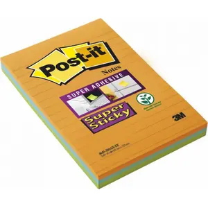 Sticky Notes Post-It 3M Super Sticky XXL, lined, 101×152 mm, 3 pads × 45 sheets