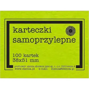Self-adhesive fluorescent notes Ziemia Obiecana 38×51 mm 100 sheets green
