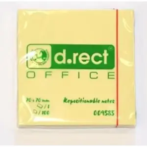 Self-adhesive Notes D.Rect 76×76 mm Yellow pack, brand D.Rect, model WIKR-942004