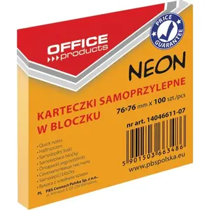 Self-adhesive Notes pad Office Products 76×76 mm 100 sheets neon orange