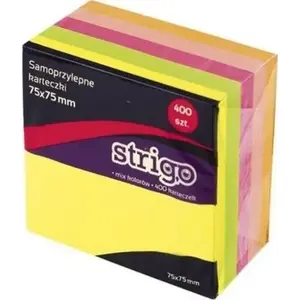 Self-adhesive Note Pads Strigo 76×76 mm 400 sheets neon