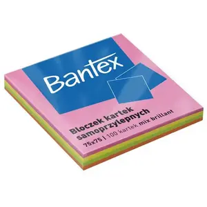 Sticky Notes Bantex 75x75 mm, 100 sheets, mixed colors, model 400086389