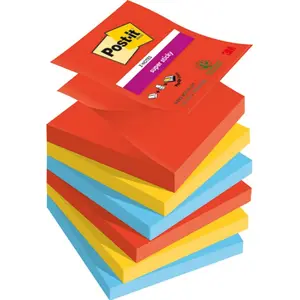 Sticky notes Post-It 3M Super Sticky Z-Notes PLAYFUL 76×76 mm pack 6×90 sheets