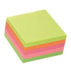 Adhesive Note Block D.Rect Neon 75×75 mm, self-adhesive sticky notes