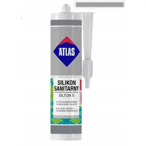 Sanitārais silikona hermētiķis ATLAS SIL-S280-ST / SILTON S kasete 280 ml tērauda