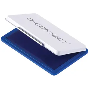 Штемпельная подушка Q-Connect Medium KF25209 — синяя краска, металлический корпус, 110×70 мм