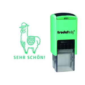 Печатная штамп Trodat 163237 — квадратный резиновый штамп, зелёный, 34 г, произведено в Австрии