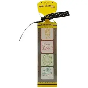 Набор штампов Santoro Ruby с чернилами (жёлтый) — модель 273791, набор для творчества