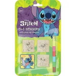jiri models Stemple 3+1 ar krītiņiem Lilo & Stitch — bērnu zīmogu komplekts