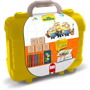 Набор штампов для детей Multiprint Minions — буклет, 5 штампиков, штемпельная подушка, 10 карандашей, 64 стикера