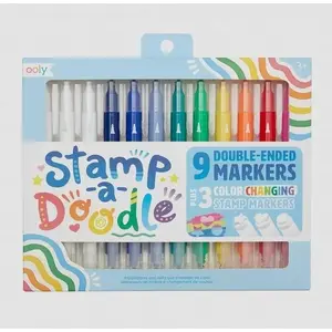 Марķieri ar caurspīdīgu zīmoga galu Ooly Stamp a Doodle