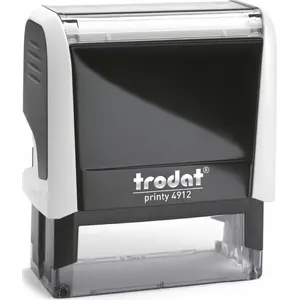 Штамп Trodat Printy 4912 белый — самонабивной офисный штамп, отпечаток ок. 12 x 38 мм