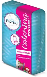 Children's stamp set Multiprint Frozen 2 — turquoise, 3 stamps, blue ink, 5 coloured pencils, activity book