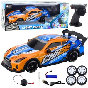 Remote Control Drift Car LEANToys model 23070 with Illuminated Body, Interchangeable Wheels, 2.4 GHz Controller, Rechargeable Battery