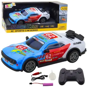 Remote Control Sports Car LEANToys model 23055 — 1:22 scale, blue, lights, water vapor effect