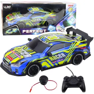 Remote Control Car LEANToys model 23064 — RC vehicle with horn and light-up body, battery-powered, included remote