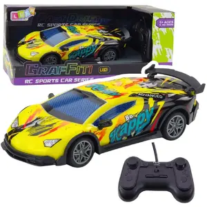 Remote Control Sports Car LEANToys model 23051, yellow, 1:22 scale, LED lights