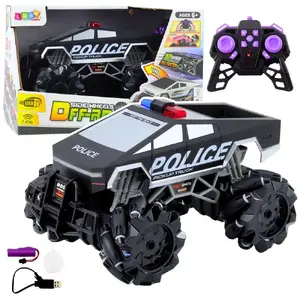 LEANToys remote control police pickup truck 1:16 scale with lights and smoke