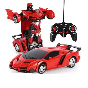 Toy car and robot 2-in-1 LEANToys Pilot R/C with light, sound and drift function, red