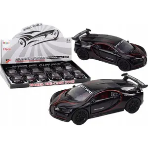 Die-cast Sports Car 1:32 Scale with Spoiler and Sound by LEANToys — Metal Black