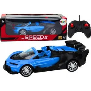 LEANToys remote control sports car 1:18 scale blue, model 19180