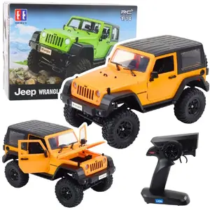 Remote Control Off‑Road RC Jeep Wrangler Rock Crawler 1:14 Scale, Double Eagle, Orange