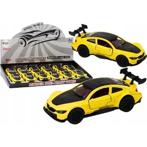 Toy Sports Car LEANToys 1:32 Scale Friction-Powered Metal Yellow