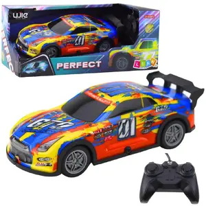 Remote Control Racing Car LEANToys model 23057 with Light-Up Blue and Yellow Body