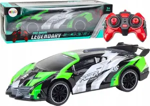 RC remote-control sports car LEANToys 1:10 scale, 25 km/h top speed, green, lights