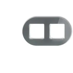 Frame double round universal - glass effect, Karlik (frame: graphite, base: white)