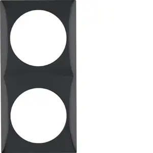 Wall plate / switch cover Hager Berker 918262510, screwless thermoplastic, black, 59.5×119 mm, pack of 2