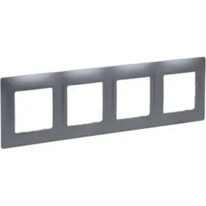 Frame for four modules Legrand Niloe Selection 762054, stainless steel finish